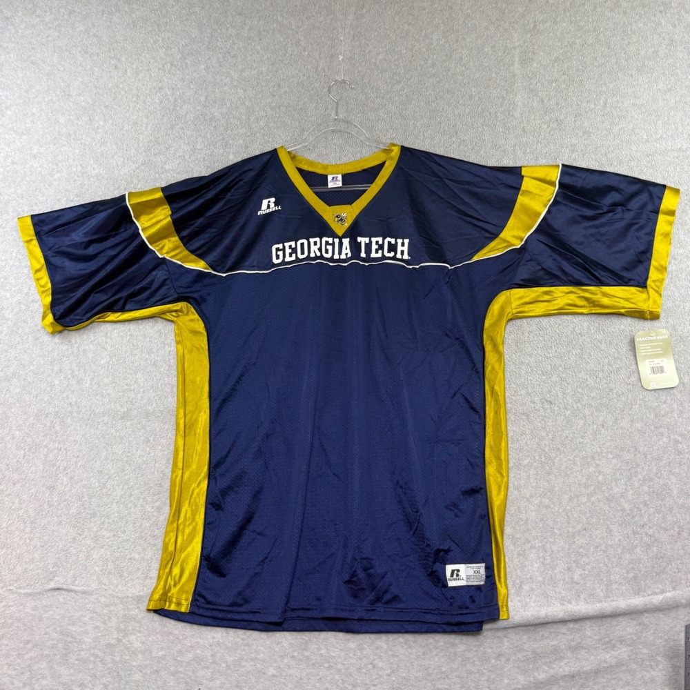 Russell Athletic Georgia Tech Jersey Mens XXL Navy Blue Gold Practice Gear NEW